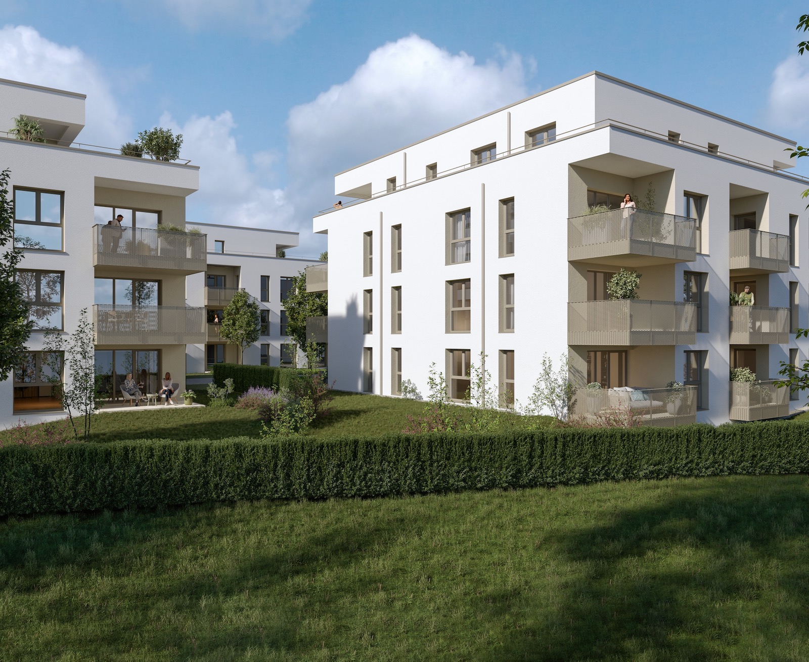 Unverbindliche Beispieldarstellung, Haus 1 und 2, Gartenansicht